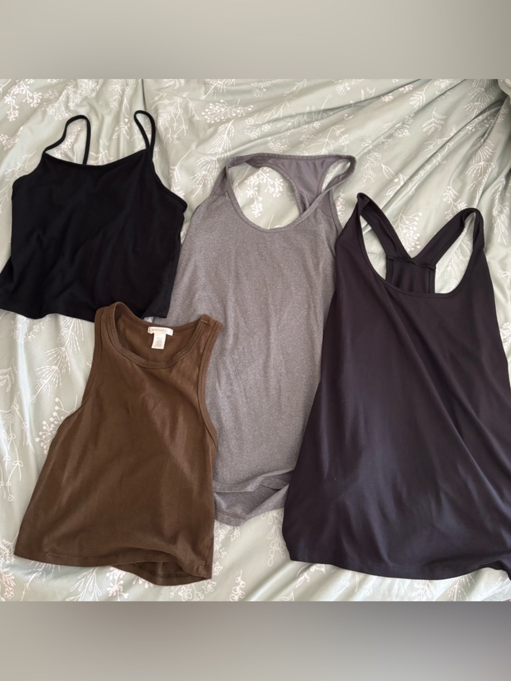 Women’s Tank Top - Black, Gray, Brownish Green, Greenish Yellow